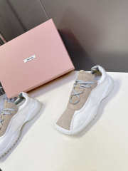 Uubags Miu Miu Bubble Sole Sneaker In Beige/White - 5