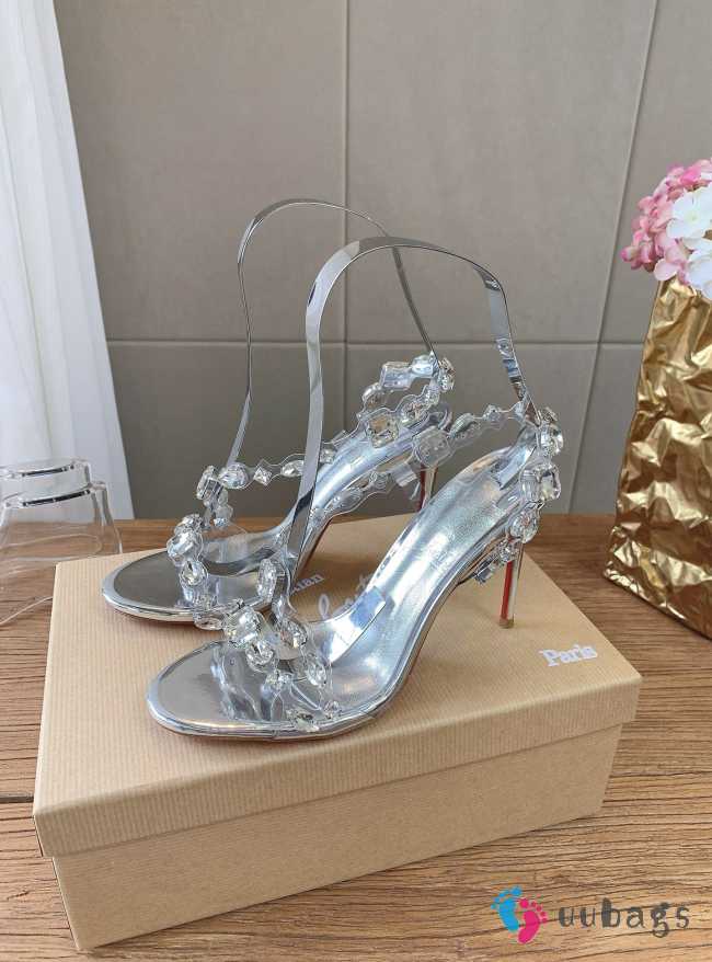Uubags Christian Louboutin Rosalie jewel 10cm sandals - TPU and laminated calf leather - crystal  - 1