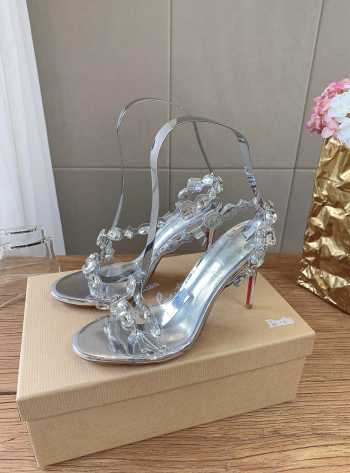 Uubags Christian Louboutin Rosalie jewel 10cm sandals - TPU and laminated calf leather - crystal 