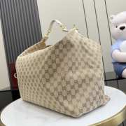 Uubags Gucci Brera large crossbody bag in sand and brown GG canvas 45x38.5x20cm - 5