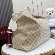 Uubags Gucci Brera large crossbody bag in sand and brown GG canvas 45x38.5x20cm - 4