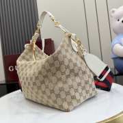 Uubags Gucci Brera medium crossbody bag in sand and brown GG canvas 33x27x15cm - 2