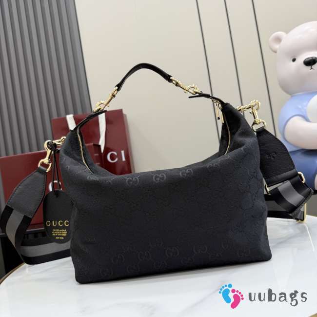 Uubags Gucci Brera medium crossbody bag in grey and black GG canvas 33x27x15cm - 1