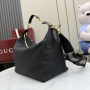 Uubags Gucci Brera medium crossbody bag in grey and black GG canvas 33x27x15cm - 5