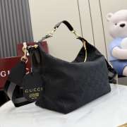 Uubags Gucci Brera medium crossbody bag in grey and black GG canvas 33x27x15cm - 4
