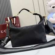 Uubags Gucci Brera medium crossbody bag in grey and black GG canvas 33x27x15cm - 2