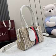 Uubags Gucci Borsetto medium boston bag in sand and brown GG canvas 28x15x10cm - 2