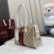 Uubags Gucci Borsetto medium boston bag in sand and brown GG canvas 28x15x10cm - 3