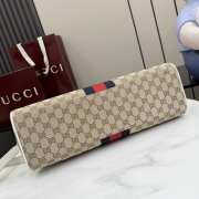 Uubags Gucci Borsetto large boston bag in sand and brown GG canvas 38.5x22.5x13cm - 5