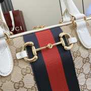 Uubags Gucci Borsetto large boston bag in sand and brown GG canvas 38.5x22.5x13cm - 2