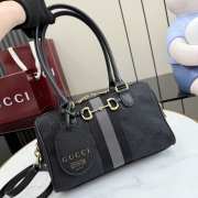 Uubags Gucci Borsetto medium boston bag in grey and black GG canvas 28x15x10cm - 2