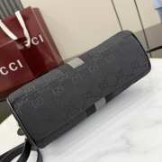 Uubags Gucci Borsetto medium boston bag in grey and black GG canvas 28x15x10cm - 3