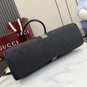 Uubags Gucci Borsetto large boston bag in grey and black GG canvas 38.5x22.5x13cm - 2