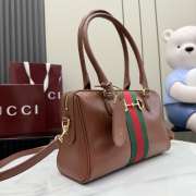 Uubags Gucci Borsetto Medium Boston Bag In Chestnut Brown Leather 28x15x10cm - 6