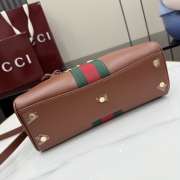 Uubags Gucci Borsetto Medium Boston Bag In Chestnut Brown Leather 28x15x10cm - 5