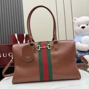 Uubags Gucci Borsetto large boston bag in chestnut crown leather 38.5x22.5x13cm - 1