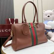 Uubags Gucci Borsetto large boston bag in chestnut crown leather 38.5x22.5x13cm - 5