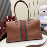 Uubags Gucci Borsetto large boston bag in chestnut crown leather 38.5x22.5x13cm - 3