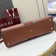Uubags Gucci Borsetto large boston bag in chestnut crown leather 38.5x22.5x13cm - 4