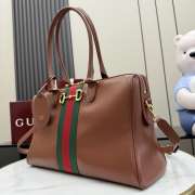 Uubags Gucci Borsetto large boston bag in chestnut crown leather 38.5x22.5x13cm - 6