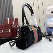 Uubags Gucci Borsetto Medium Boston Bag In Black Suede 28x15x10cm - 6