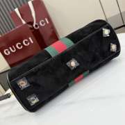 Uubags Gucci Borsetto Medium Boston Bag In Black Suede 28x15x10cm - 5