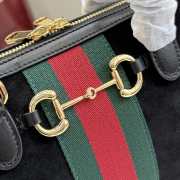 Uubags Gucci Borsetto Medium Boston Bag In Black Suede 28x15x10cm - 4