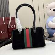 Uubags Gucci Borsetto Medium Boston Bag In Black Suede 28x15x10cm - 2