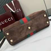 Uubags Gucci Borsetto Medium Boston Bag In Dark Brown Suede 28x15x10cm - 5