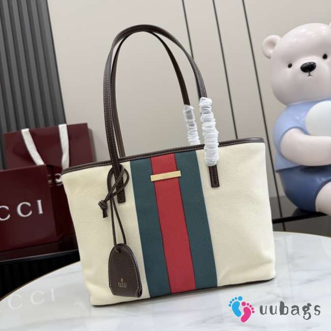 Uubags Gucci Tribeca small tote bag in natural canvas 25x19x11.5cm - 1