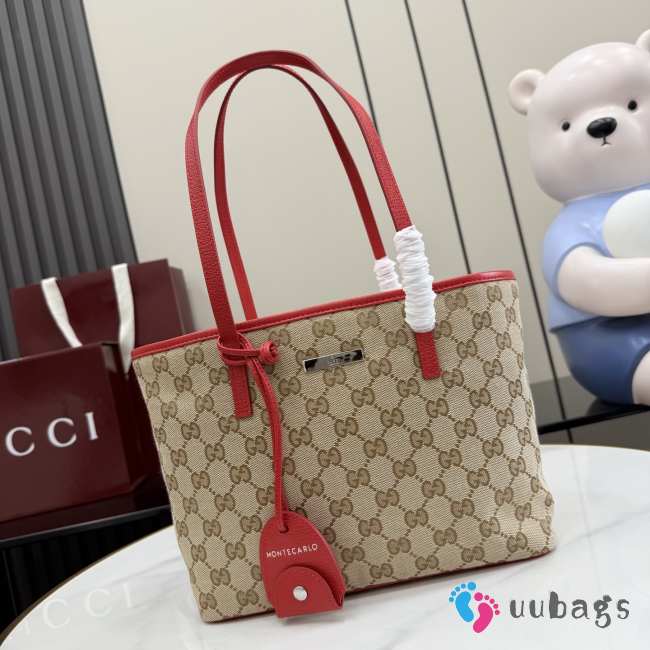 Uubags Gucci Tribeca medium shopper bag in sand-colored and brown GG Canvas 25x19x11.5cm - 1