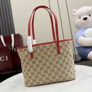 Uubags Gucci Tribeca medium shopper bag in sand-colored and brown GG Canvas 25x19x11.5cm - 2