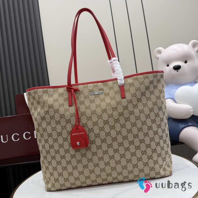 Uubags Gucci Tribeca large shopper bag in sand-colored and brown GG Canvas 38x29,5x13cm - 1