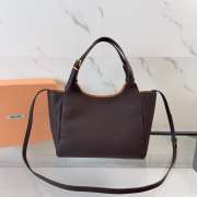Uubags Miu Miu BA304 leather handbag crafted from dark brown grained calfskin 25.5x20x13cm - 6