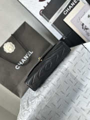 Uubags Chanel AS6044 Lambskin Chevron Quilted Top Handle Envelope Clutch Black 26x13x5cm - 3