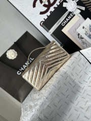 Uubags Chanel AS6044 Chevron Clutch Metallic Gold Aged Calfskin Silver Hardware 26x13x5cm - 5