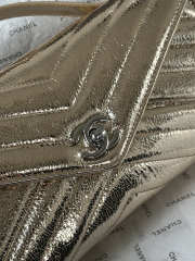 Uubags Chanel AS6044 Chevron Clutch Metallic Gold Aged Calfskin Silver Hardware 26x13x5cm - 2