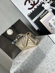 Uubags Chanel AS6044 Chevron Clutch Metallic Gold Aged Calfskin Gold Hardware 26x13x5cm - 6