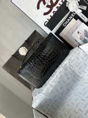 Uubags Chanel Vintage Crocodile Medium Double Flap Bag In Black 19.5x32x10cm - 3