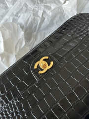 Uubags Chanel Vintage Crocodile Medium Double Flap Bag In Black 19.5x32x10cm - 6