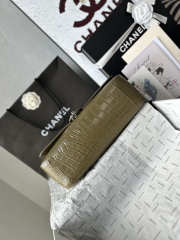 Uubags Chanel Vintage Crocodile Medium Double Flap Bag In Dark Khaki 19.5x32x10cm - 6