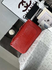 Uubags Chanel Vintage Crocodile Medium Double Flap Bag In Red 19.5x32x10cm - 5