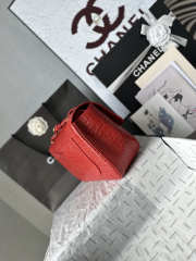 Uubags Chanel Vintage Crocodile Medium Double Flap Bag In Red 19.5x32x10cm - 4