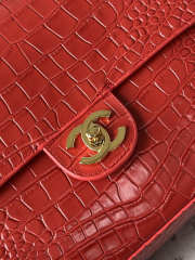 Uubags Chanel Vintage Crocodile Medium Double Flap Bag In Red 19.5x32x10cm - 2