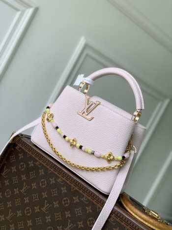 Uubags Louis Vuitton M29500 Capucines MM Bag In Light Bliss 30x19x9.5cm