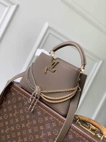 Uubags Louis Vuitton M28203 Capucines BB Why Knot Bag In Dark Clay 27x19x9cm