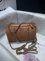 Uubags Chanel Classic Clutch With Chain Braided Raffia & Gold-Tone Metal In Brown 11.5x18.5x11cm - 5