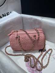 Uubags Chanel Classic Clutch With Chain Braided Raffia & Gold-Tone Metal In Pink 11.5x18.5x11cm - 5
