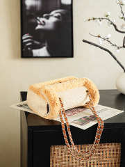 Uubags Chanel Flap Bag Braided Raffia & Gold-Tone Metal In Beige 16.5x25x6.5cm - 3