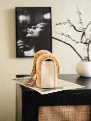 Uubags Chanel Flap Bag Braided Raffia & Gold-Tone Metal In Beige 16.5x25x6.5cm - 4